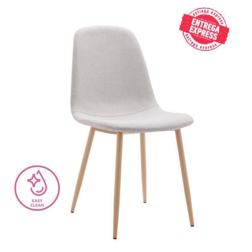 SILLA MOD. LIMA TELA C/ BEIGE CLARO - PATA ACABADO MADERA SE SIRVE EN CAJAS DE 4 UDS