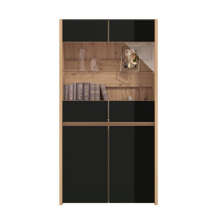 VITRINA 2P. MOD. MOLISE NEGRO/ROBLE ARTISAN