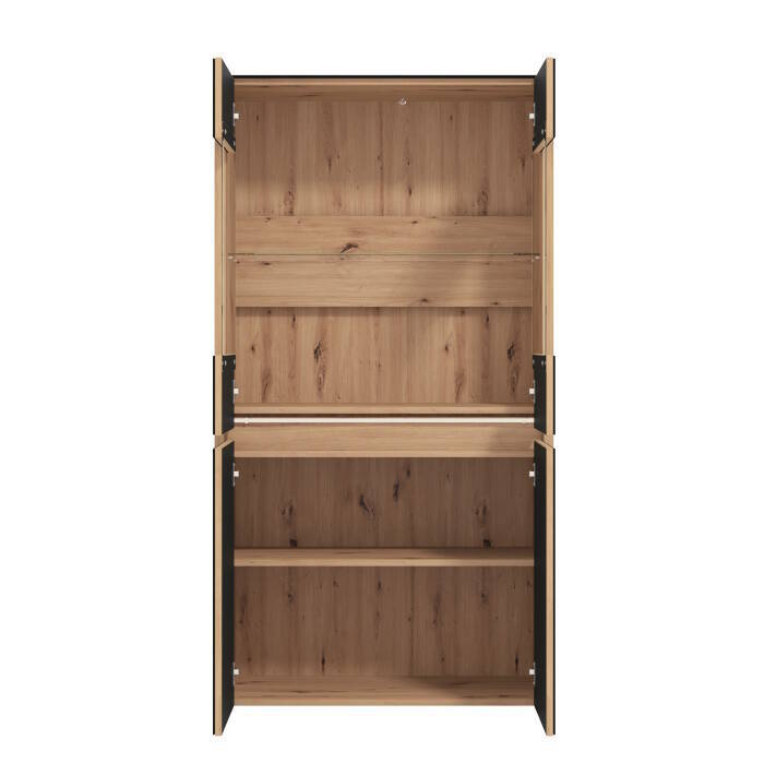 VITRINA 2P. MOD. MOLISE NEGRO/ROBLE ARTISAN - Imagen 3