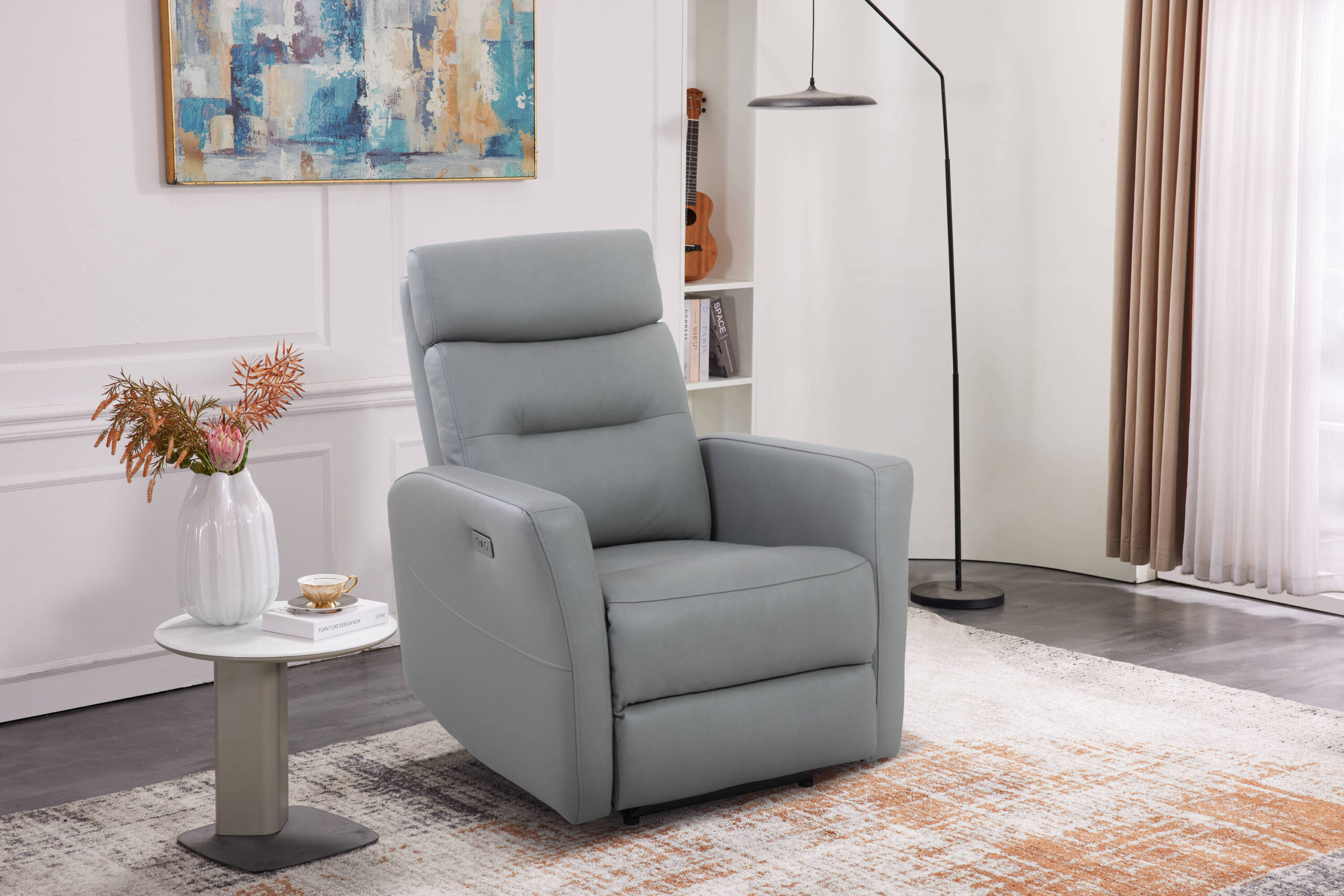 SILLON MOD. MORRIS PIEL C/ GRIS RELAX ELECTRICO