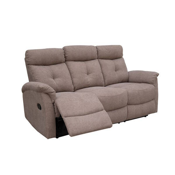 SOFA 3 PL. MOD. NAPOLES RELAX MANUAL C/ MARRON NUEVA TELA - Imagen 3