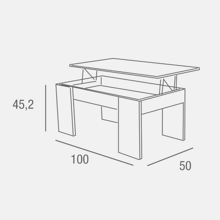 MESA CENTRO ELEVABLE MOD. PETRA ROBLE SONOMA - Imagen 3