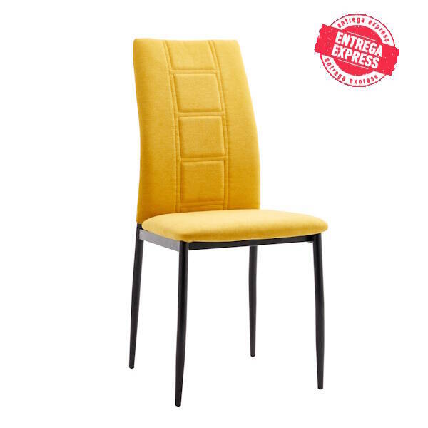 SILLA MOD. ROXANA PATA NEGRA TELA C/ MOSTAZA SE SIRVE EN CAJAS DE 6 UDS