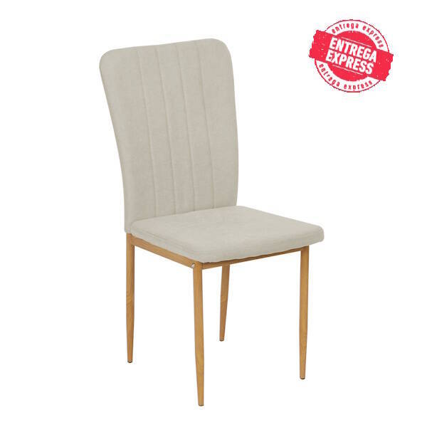 SILLA MOD. SALMA TELA BEIGE CLARO / PATA MADERA SE SIRVE EN CAJAS DE 6 UDS