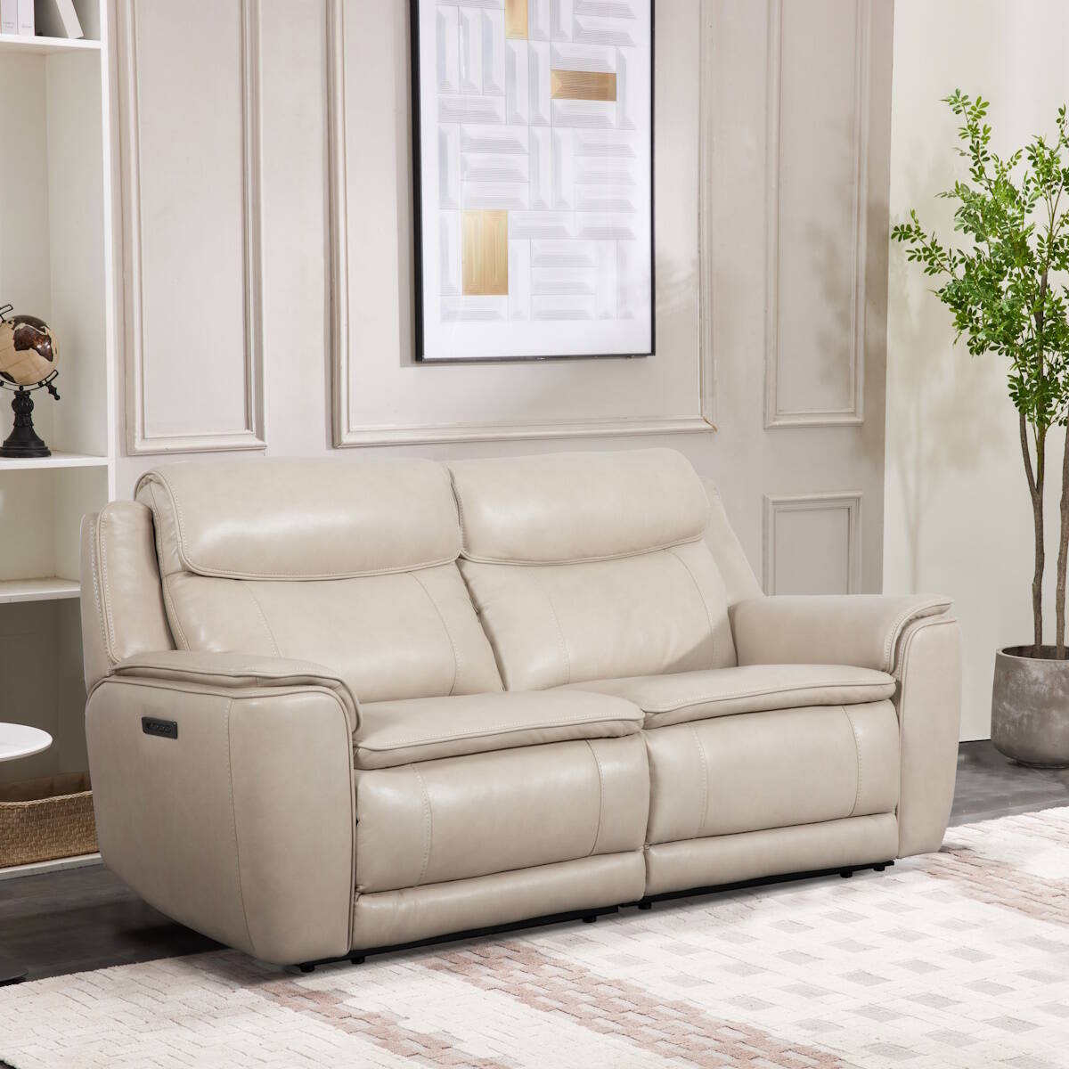 SOFA 3 PL. MOD. SIREL PIEL C/ BEIGE 2 RELAX ELECTRICOS 6 MOTORES