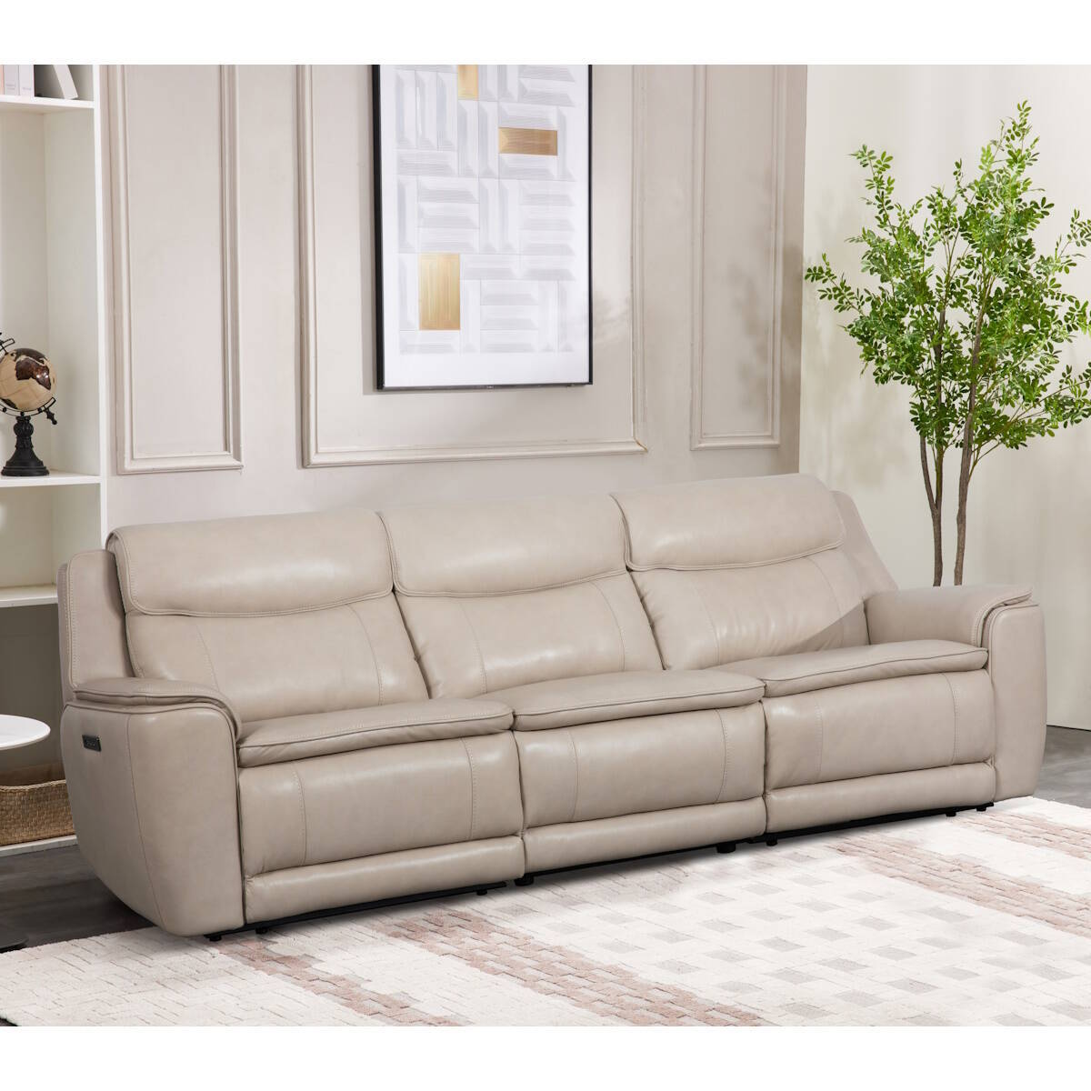 SOFA 3 PL. MAXI MOD. SIREL PIEL C/ BEIGE 3 RELAX ELECTRICOS 9 MOTORES - Todos los modulos son electrictos
