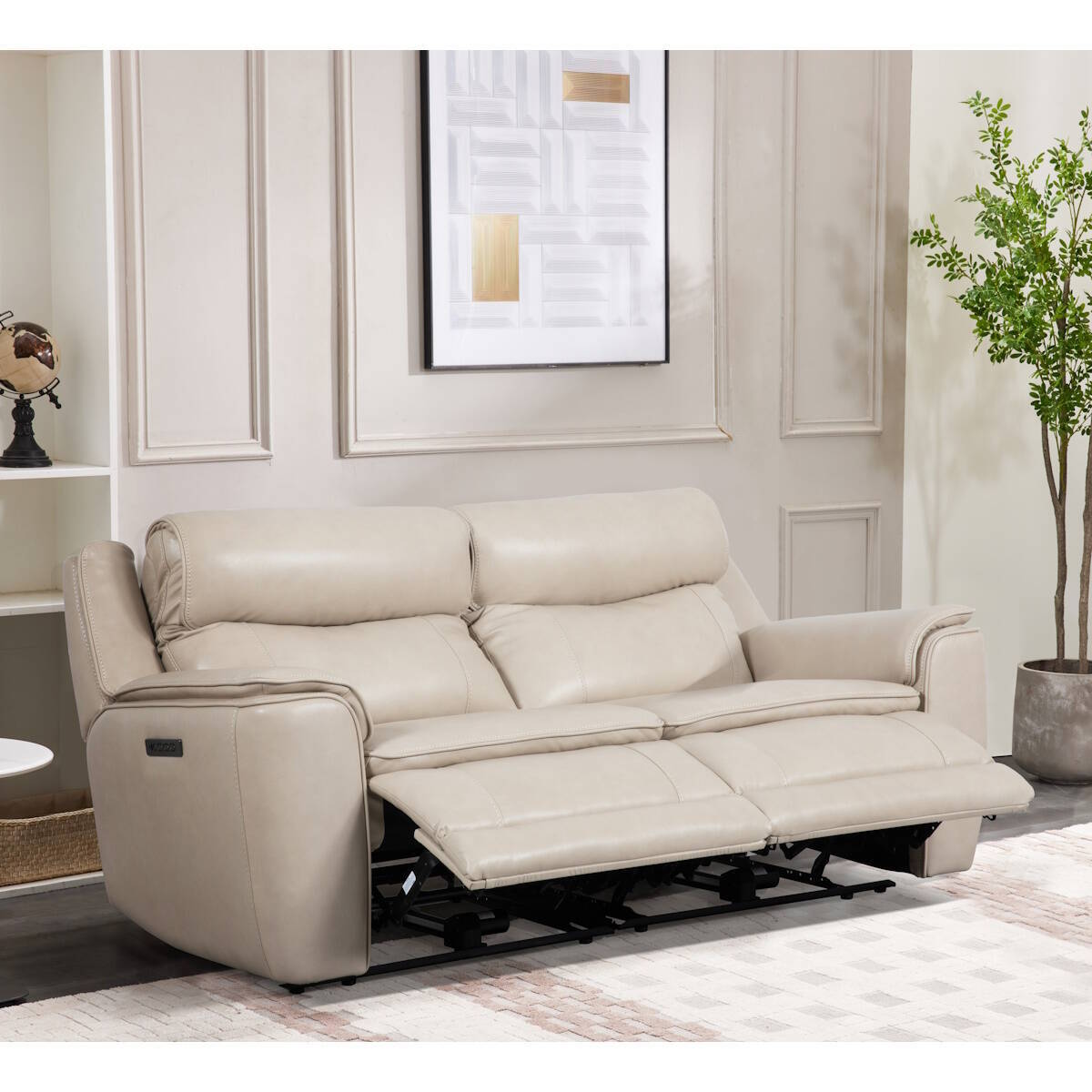 SOFA 3 PL. MOD. SIREL PIEL C/ BEIGE 2 RELAX ELECTRICOS 6 MOTORES - Imagen 2