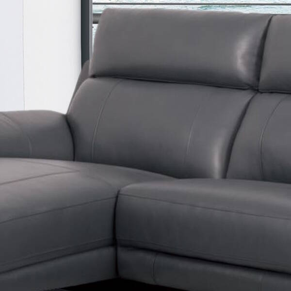 CHAISELONGUE MOD. SOREN VF/IZDA PIEL GRIS OSCURO - Imagen 2