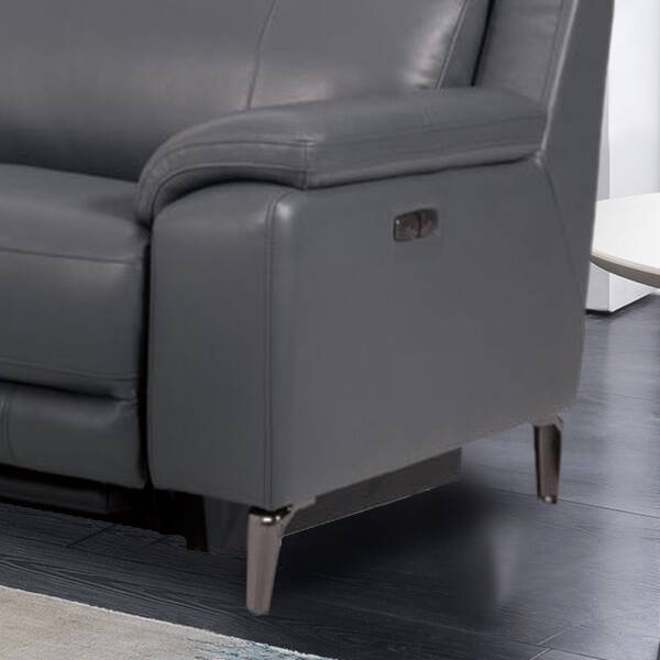 CHAISELONGUE MOD. SOREN VF/IZDA PIEL GRIS OSCURO - Imagen 3