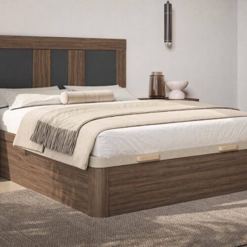 CANAPE MOD. SUIZA 135*190 C/ NOGAL - TAPA VAINILLA