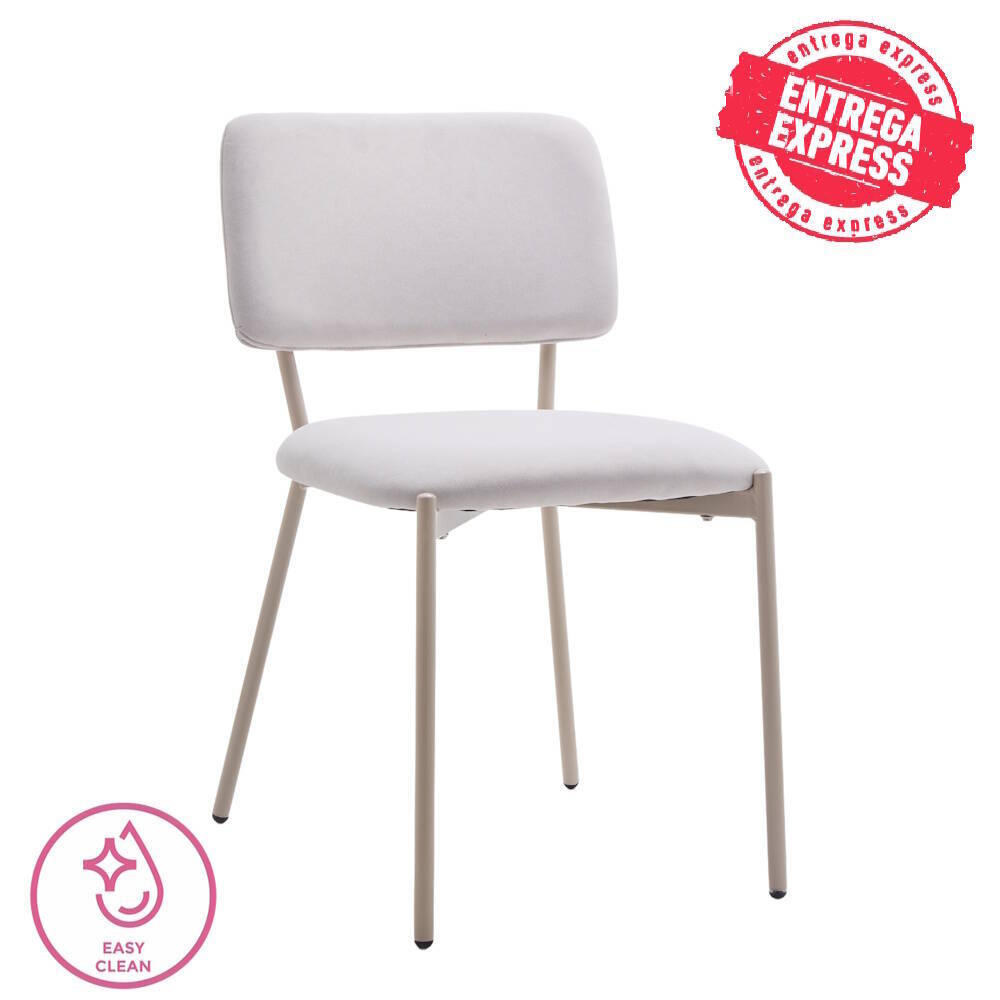 SILLA MOD. TED TELA C/ GRIS CLARO - PATA CREMA SE SIRVE EN CAJAS DE 4 UDS