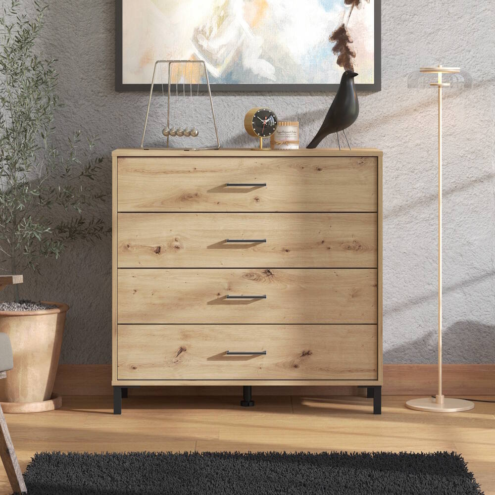 COMODA 4 CAJONES MOD. VIENA C/ ROBLE ARTISAN