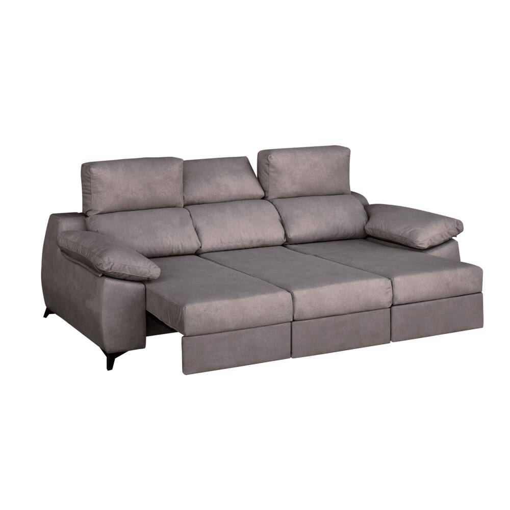 SOFA 3 PL. CARRO MOD. ZAHARA TELA C/ GRIS - Imagen 2