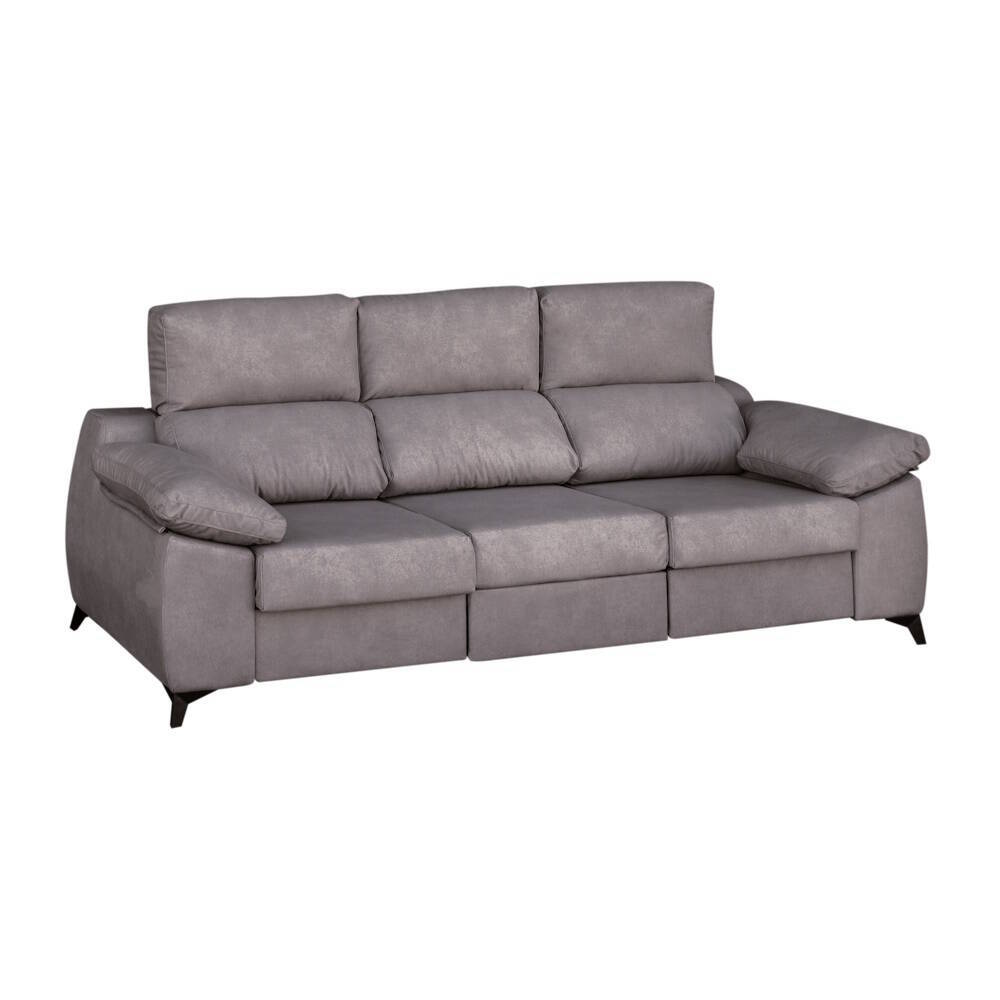 SOFA 3 PL. CARRO MOD. ZAHARA TELA C/ GRIS
