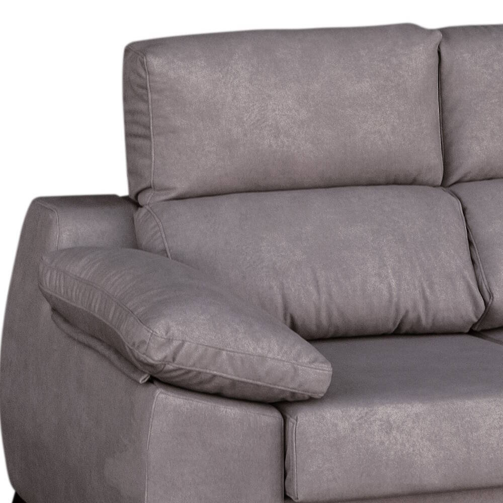 SOFA 3 PL. CARRO MOD. ZAHARA TELA C/ GRIS - Imagen 3
