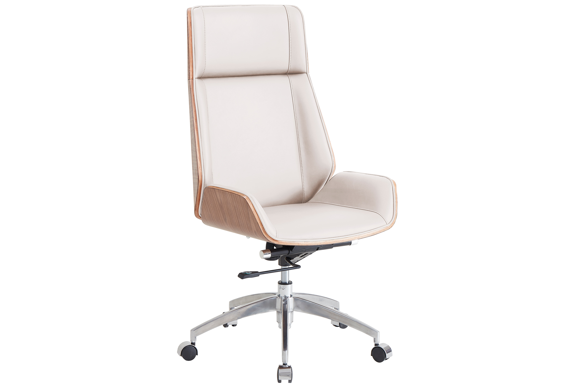 SILLON GIRATORIO ULRICH SIMIL PIEL BLANCO CREMA.