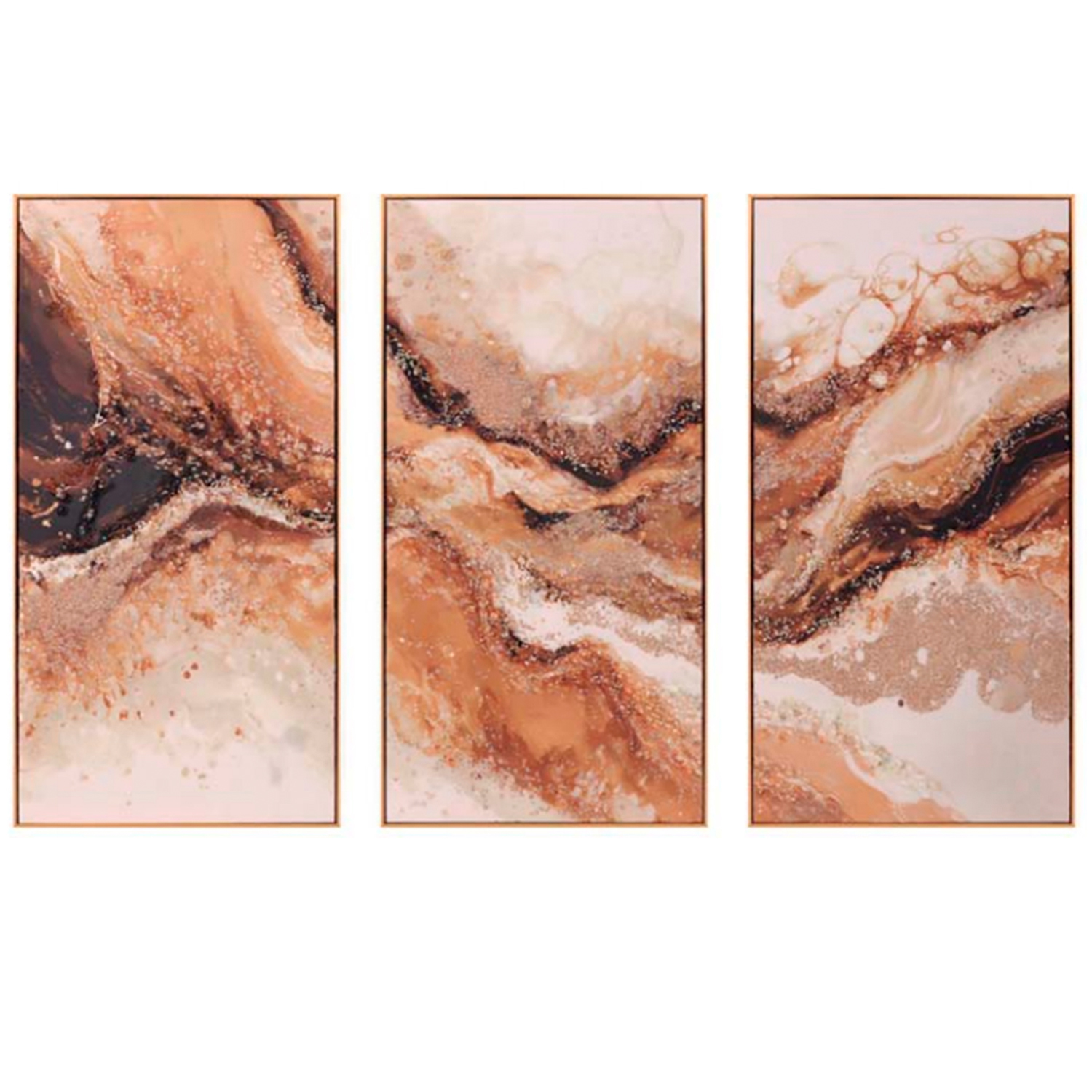 SET 3 CUADROS MADERA C/MARCO 40X80 CM. BOSQUE