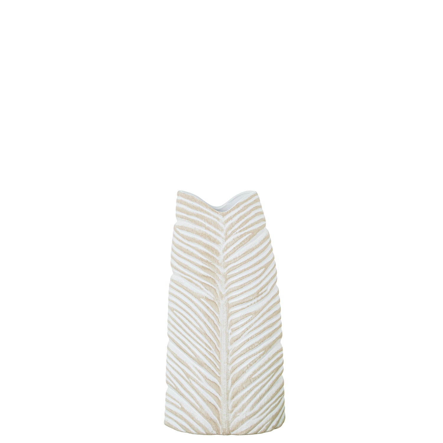 JARRON CERAMICA IMPERMEABLE 40CM BLANCO/BEIGE
