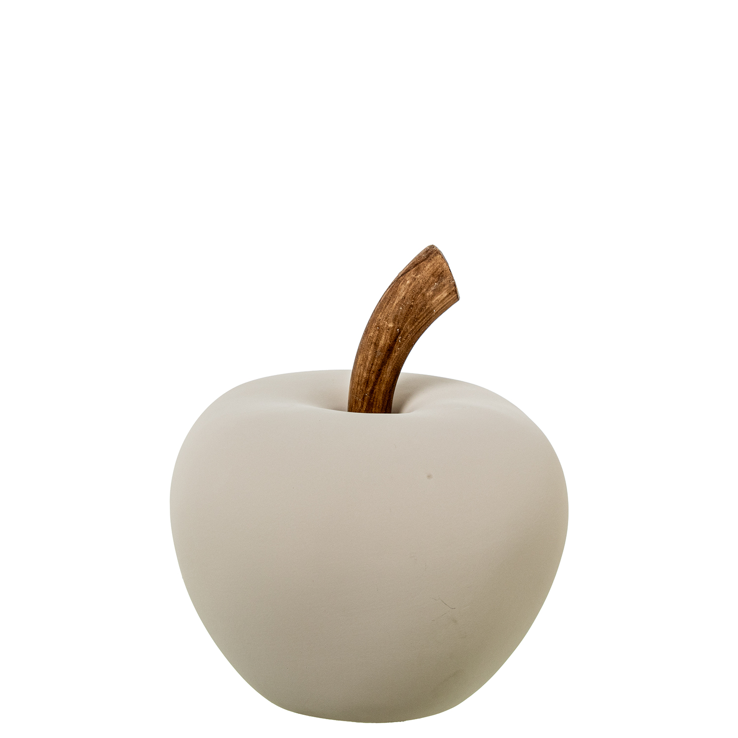 FIGURA MANZANA CERAMICA 35CM BSPIRAL BLANCO/BEIGE