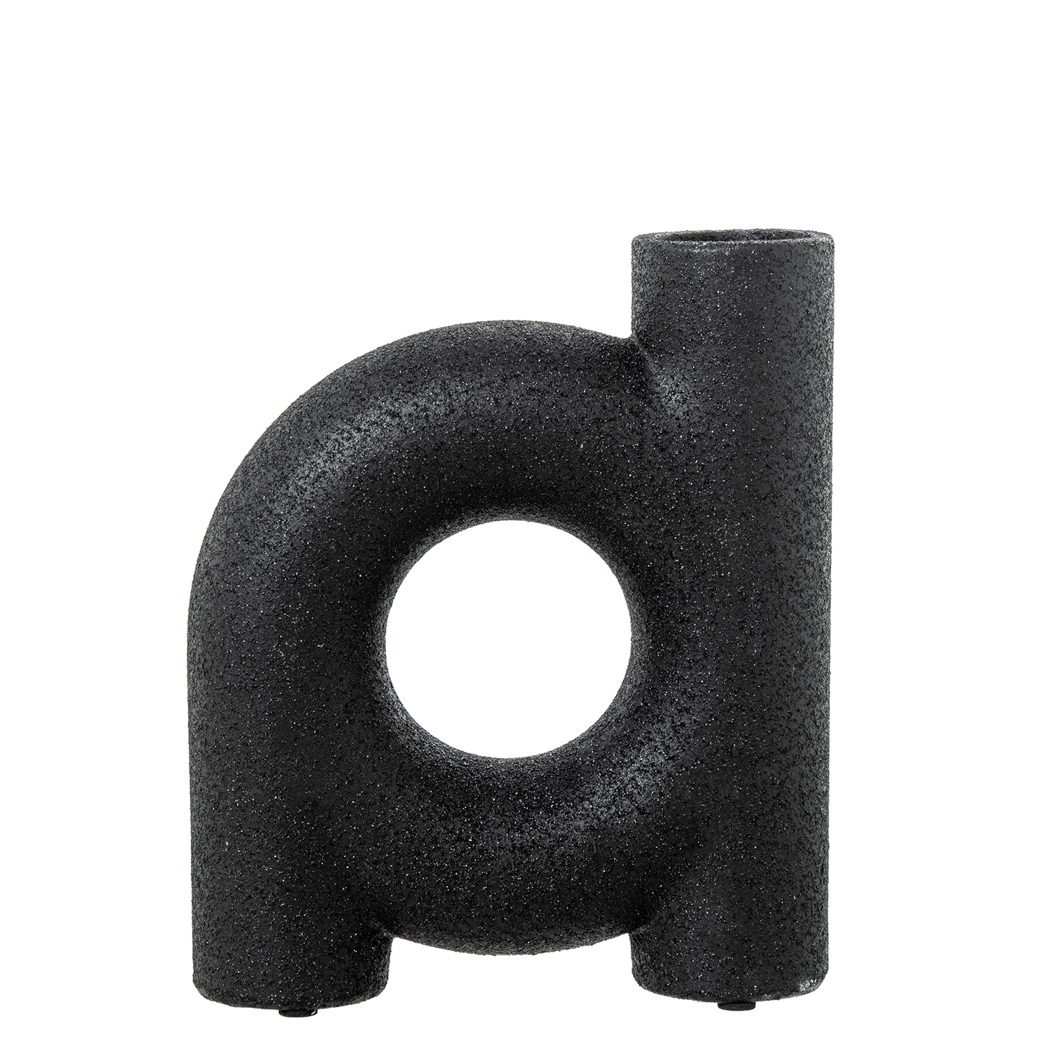 JARRÓN CERÁMICA 20CM NEGRO