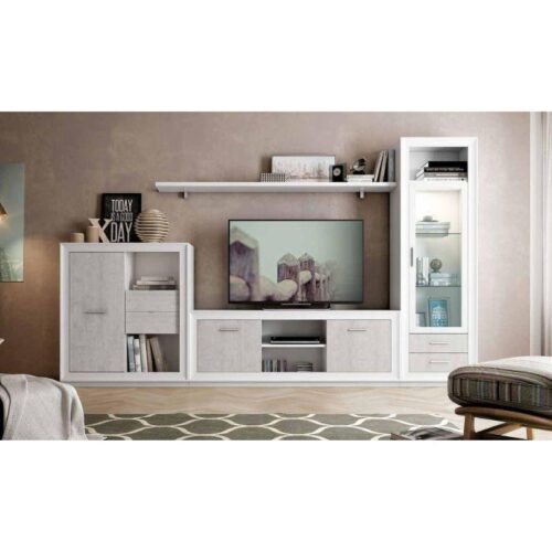 Composición de salón 295cm blanco/gris