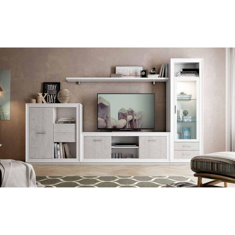 Composición de salón 295cm blanco/gris