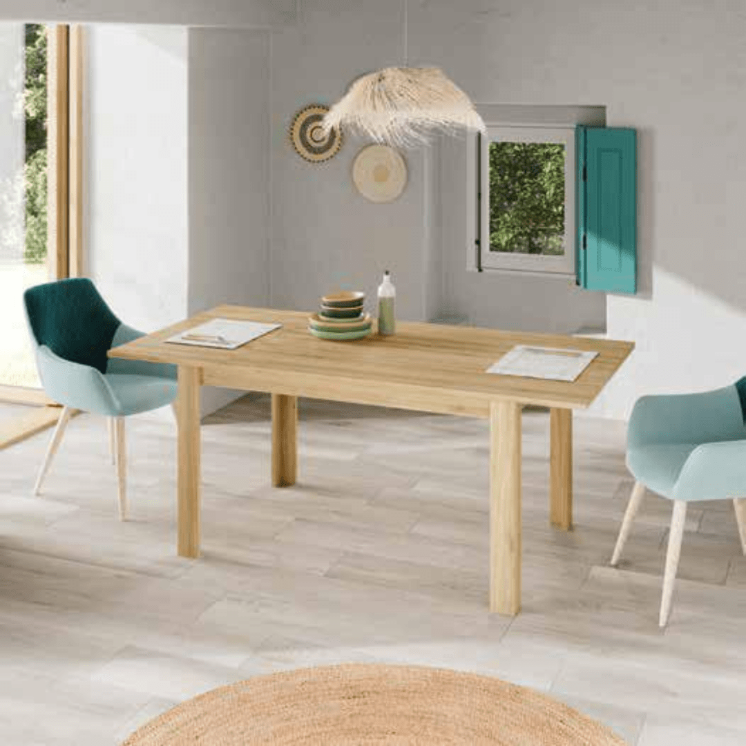 Mesa rectangular extensible sin corte en el centro - Imagen 2