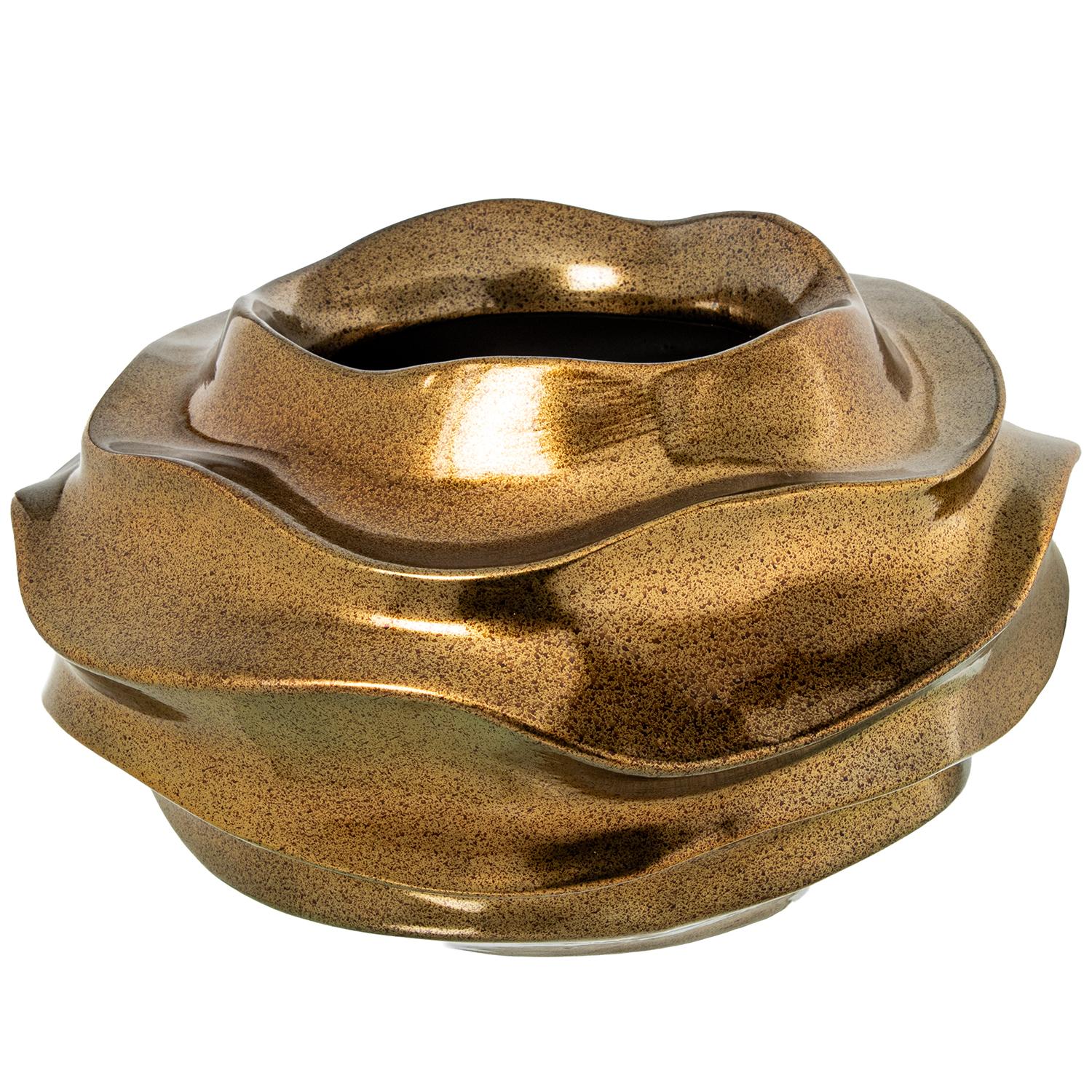 CENTRO CERÁMICA ø45CM DORADO CCUERO