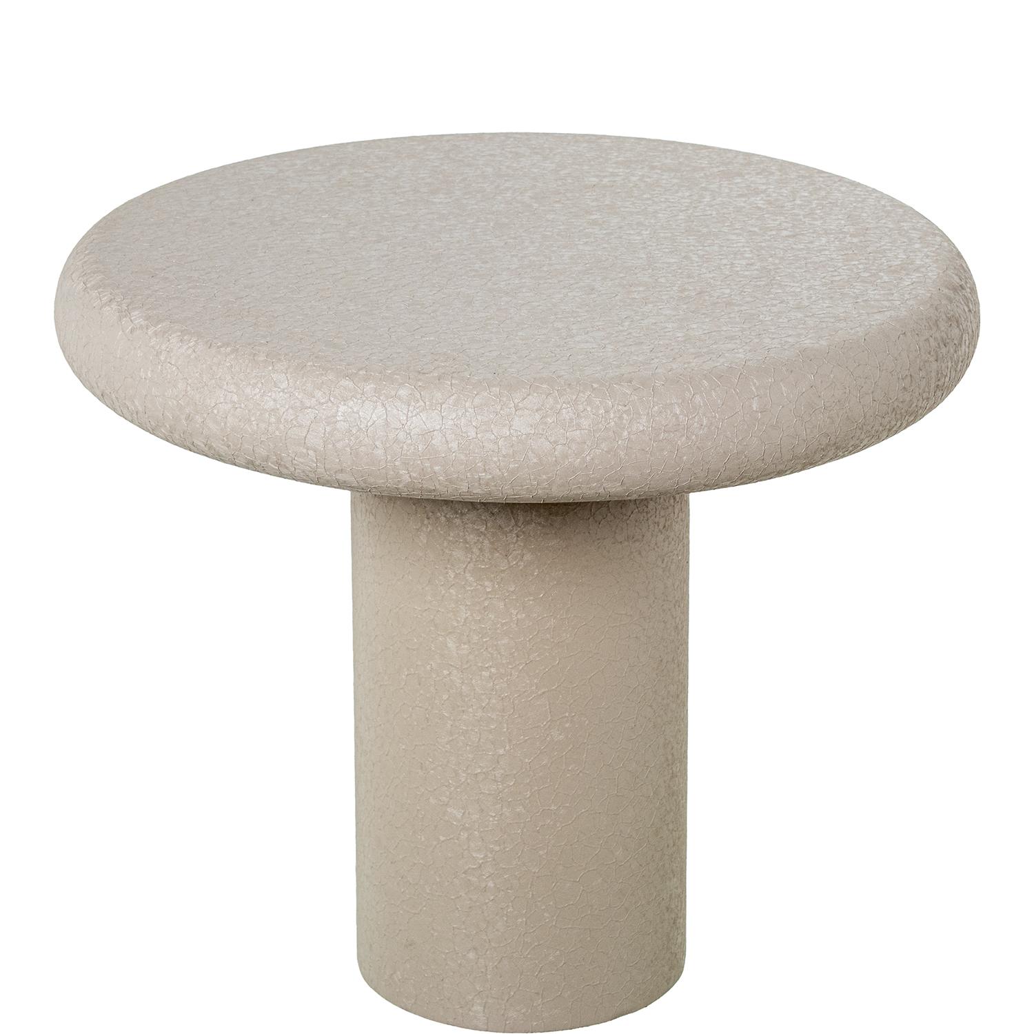 MESA AUXILIAR METAL BEIGE MATE RUGOSO