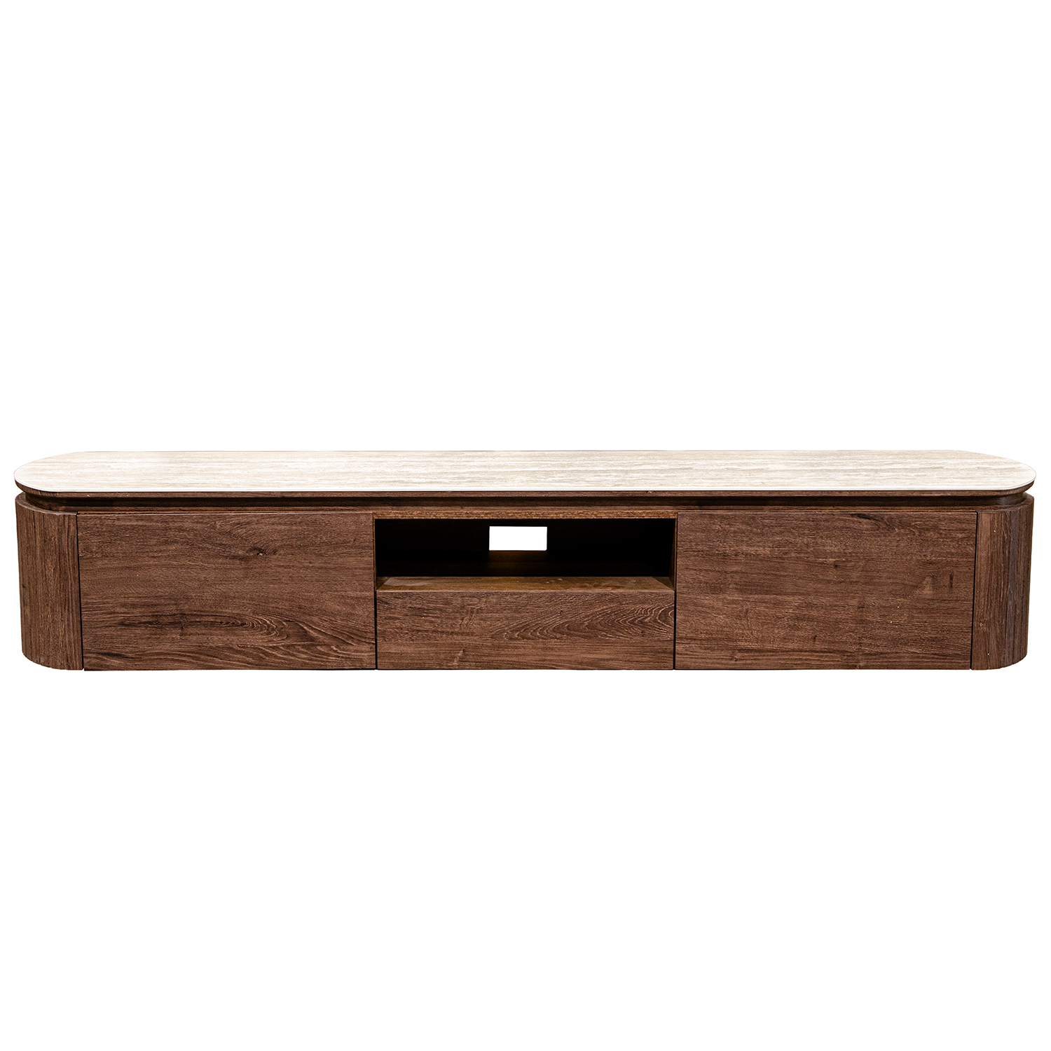 MUEBLE TV MADERA SOBRE CERAMICMICA ACABADO MARMOL +68572