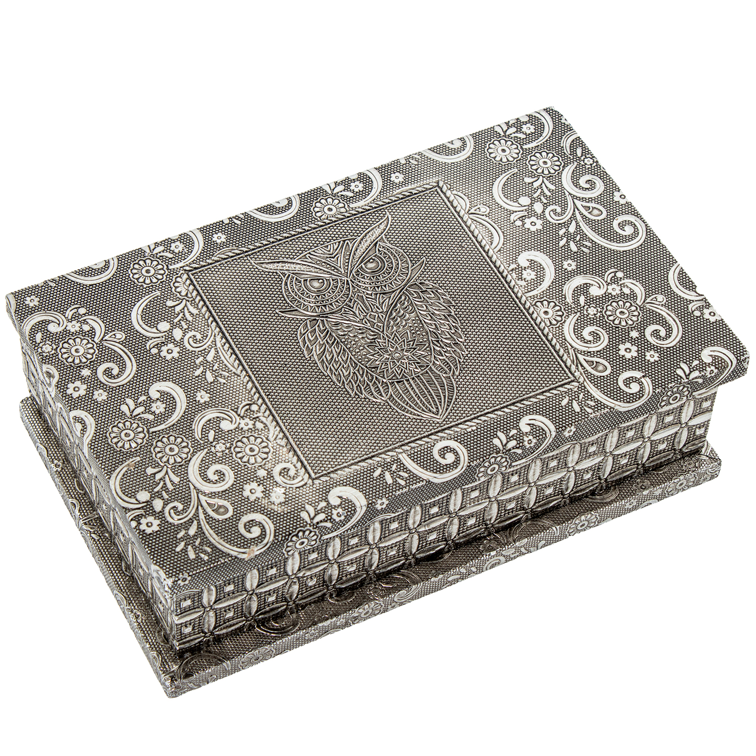 JOYERO METAL PLATEADO DECO. ELOR