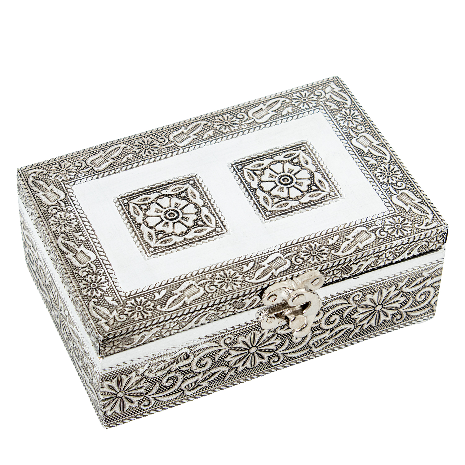 JOYERO METAL PLATEADO DECO. FLDE LA VIDA