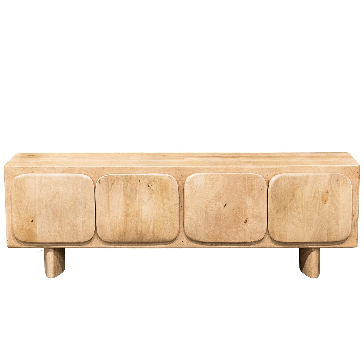 MUEBLE TV MADERA MANGO 4 PUERTS +91998, MONTAJE SOLO PATAS