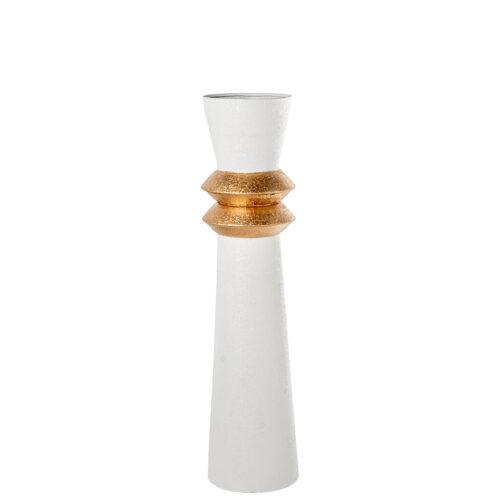 JARRON METAL BLANCO/DORADO