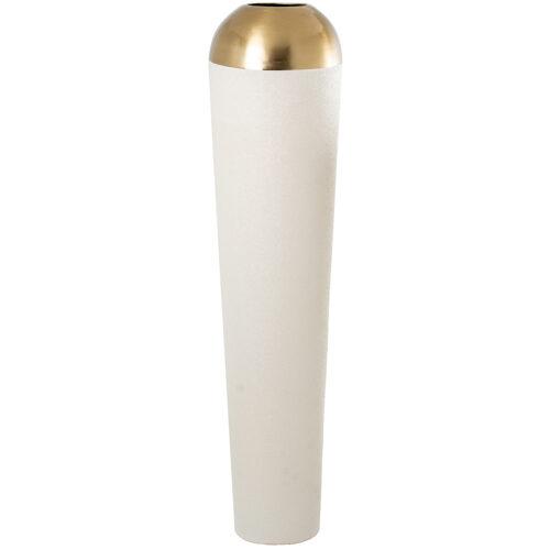 JARRON METAL BLANCO/DORADO