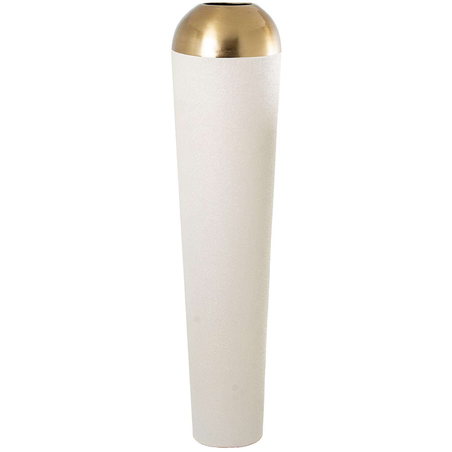 JARRON METAL BLANCO/DORADO