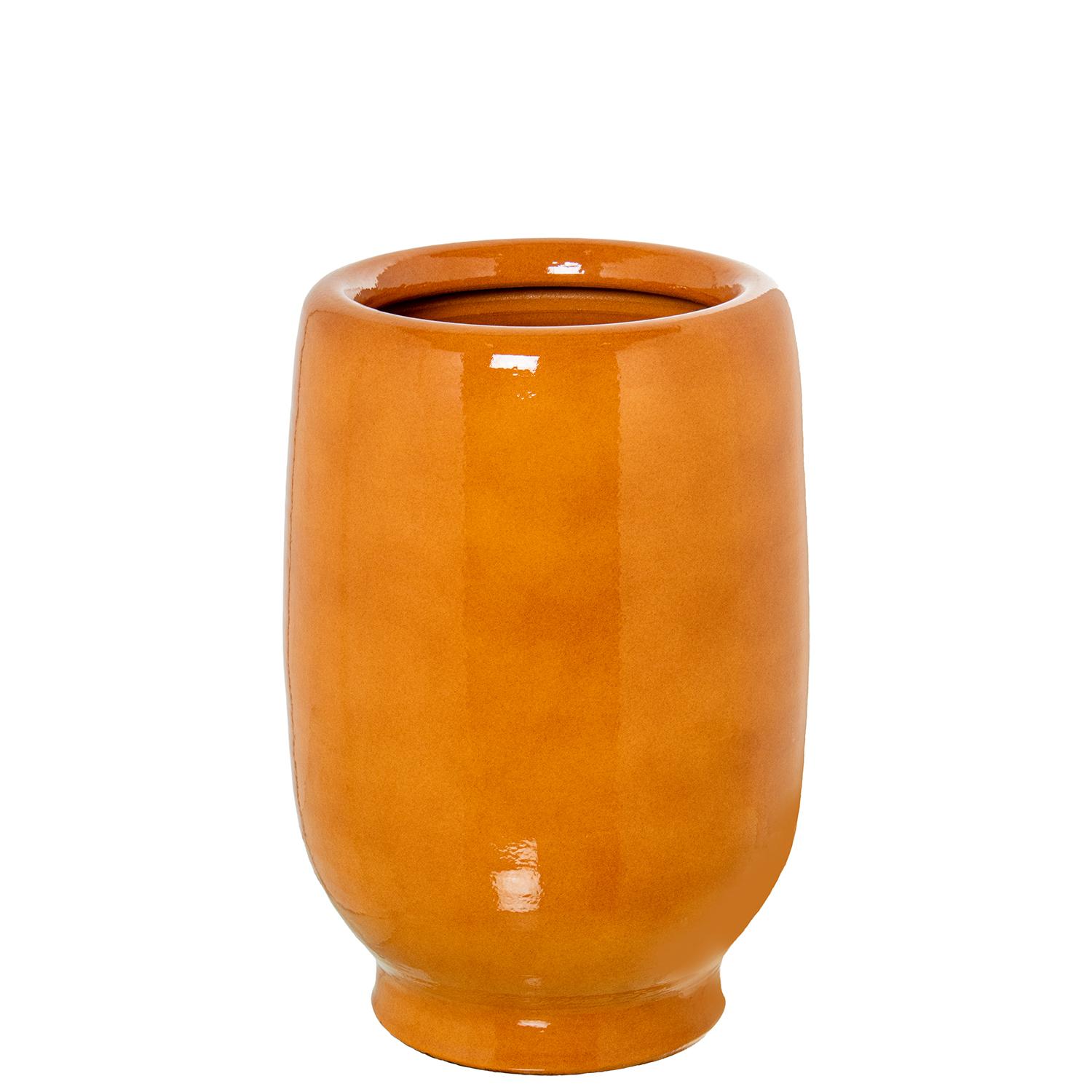 JARRÓN CERÁMICA 40CM MOSTAZA BRILLO