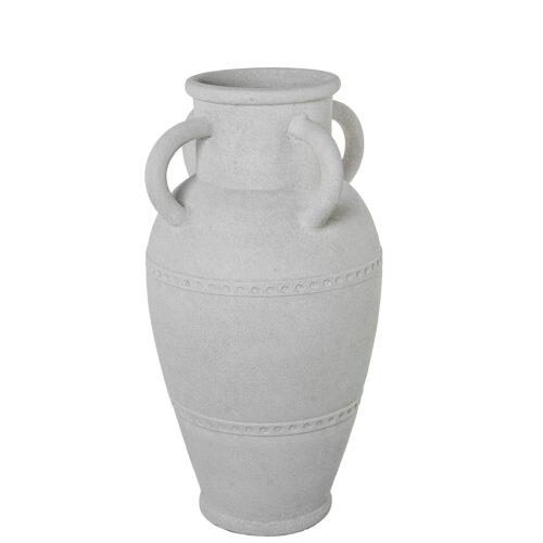 JARRÓN CERÁMICA C/ASAS 63CM CRNA