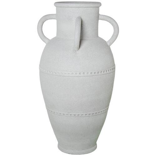 JARRÓN CERÁMICA C/ASAS 82CM CRUDO ARENA