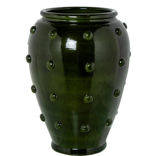 JARRÓN CERÁMICA 60CM VERDE BRILLO