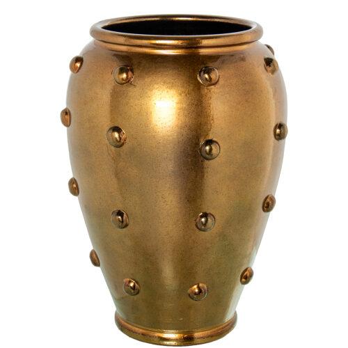 JARRÓN CERÁMICA 60CM DORADO CUERO