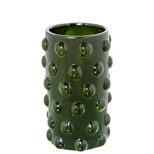 JARRÓN CERÁMICA 30CM VERDE BRIILLO