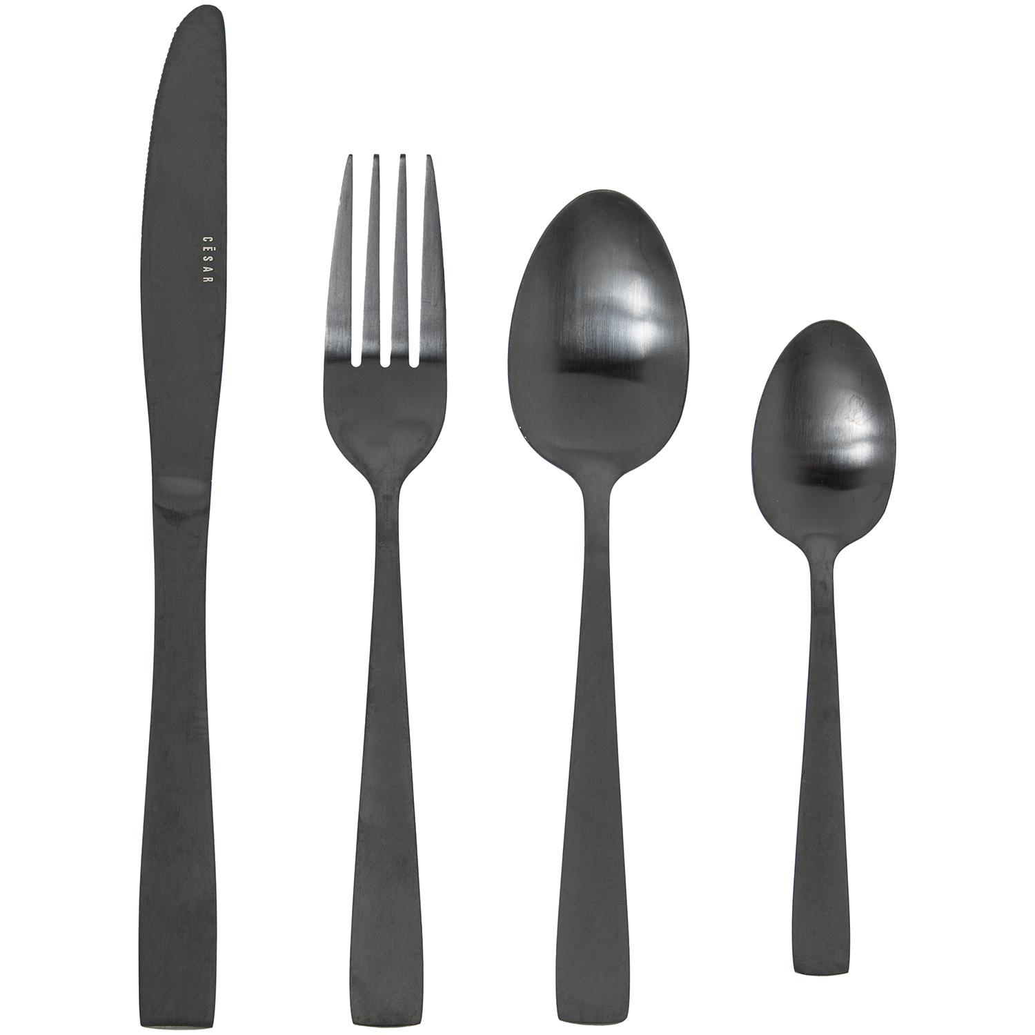 SET 24 CUBIERTOS ACERO INOXIDABLE PLATA MATE (LUCIA)