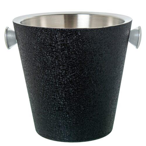 CUBO CHAMPANERA ACERO INOX., CUBIERTA NEGRA