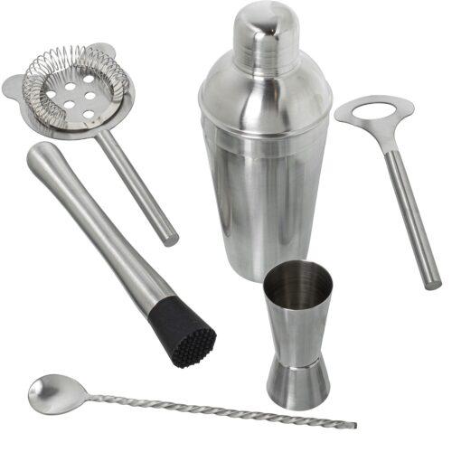 SET 6 UTENSILIOS COCKTAIL ACERO INOX. BRILLO