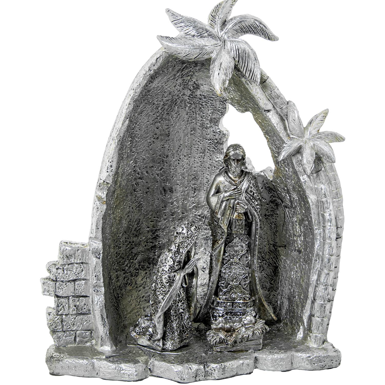 FIGURA 22219 NACIMIENTO RESINA DORADO PALMERAS