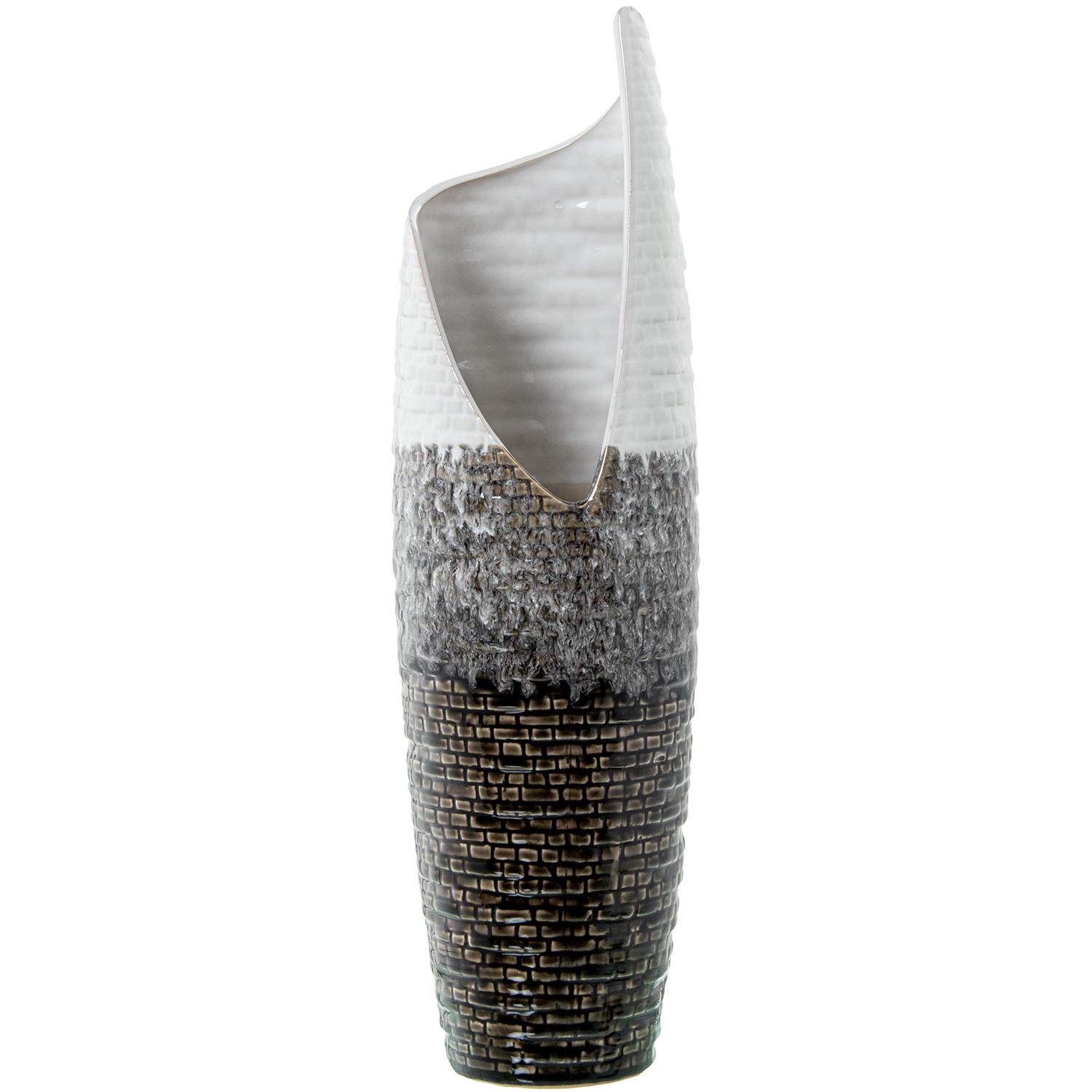 JARRÓN 22380 CERÁMICA MOSAICOAICO GRIS/BLANCO