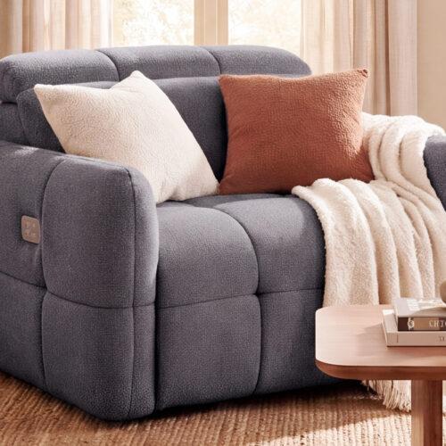 SILLON RELAX ELECTRICO GUSTAF TEJIDO LEO GRIS