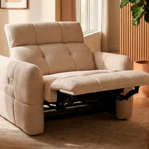 SILLON RELAX ELECTRICO GUSTAF TEJIDO LEO BEIGE.