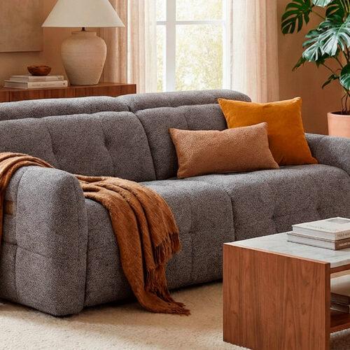 SOFA 3 PLAZAS 2 RELAX GUSTAF TEJIDO GRIS